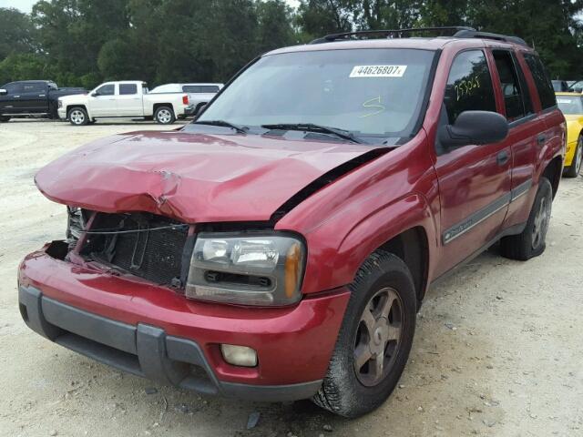 1GNDS13S322114037 - 2002 CHEVROLET TRAILBLAZE RED photo 2