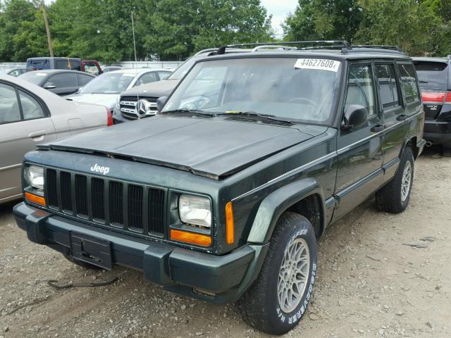 1J4FJ78SXVL600191 - 1997 JEEP CHEROKEE C GREEN photo 2