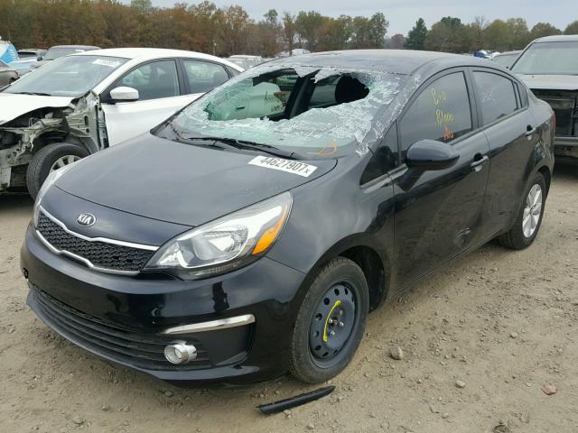 KNADN4A38G6665879 - 2016 KIA RIO EX BLACK photo 2