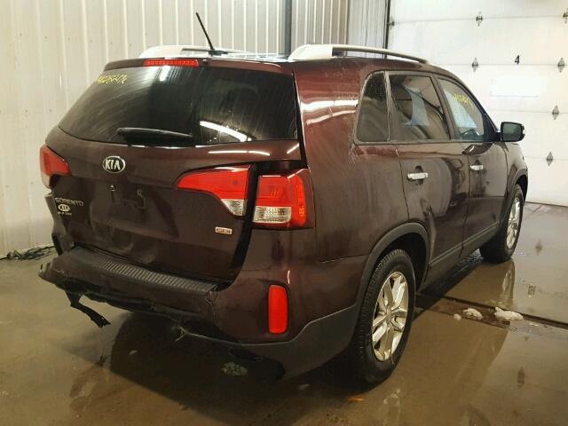 5XYKT4A74FG563753 - 2015 KIA SORENTO LX PURPLE photo 4