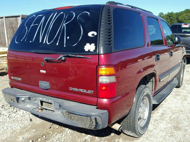 1GNEC13V03J329328 - 2003 CHEVROLET TAHOE BURGUNDY photo 4