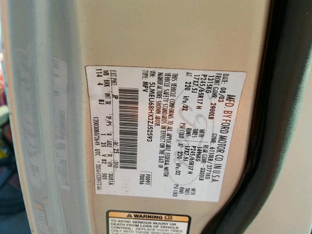 5LMEU68HX3ZJ52593 - 2003 LINCOLN AVIATOR 银色 照片 10