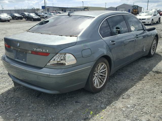 WBAGN63515DS60821 - 2005 BMW 745 LI BLUE photo 4