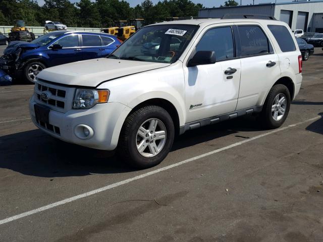 1FMCU5K35AKD27937 - 2010 FORD ESCAPE HYB WHITE photo 2