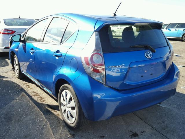 JTDKDTB34D1538819 - 2013 TOYOTA PRIUS C BLUE photo 3