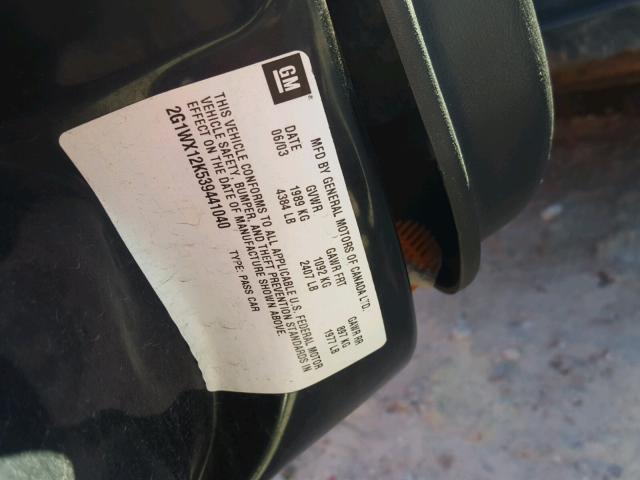 2G1WX12K539441040 - 2003 CHEVROLET MONTE CARL 黑色 照片 10