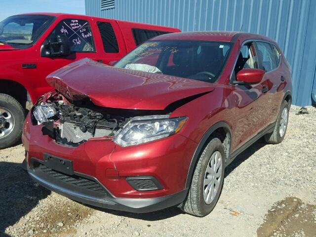 KNMAT2MV8GP672029 - 2016 NISSAN ROGUE S RED photo 2