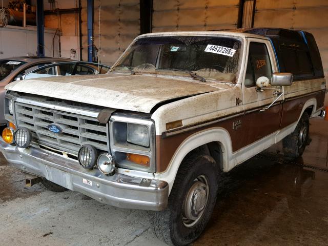 1FTHF2518FPA29051 - 1985 FORD F250 WHITE photo 2
