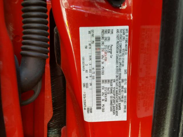 1FADP3F26FL243820 - 2015 FORD FOCUS SE RED photo 10