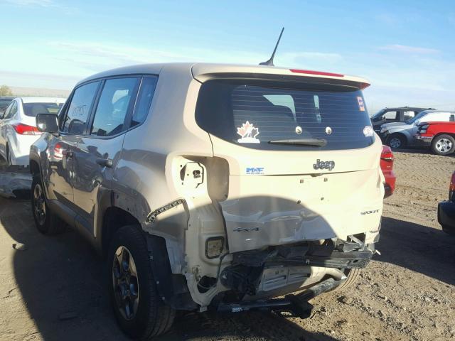 ZACCJBAW8GPC72809 - 2016 JEEP RENEGADE S TAN photo 3