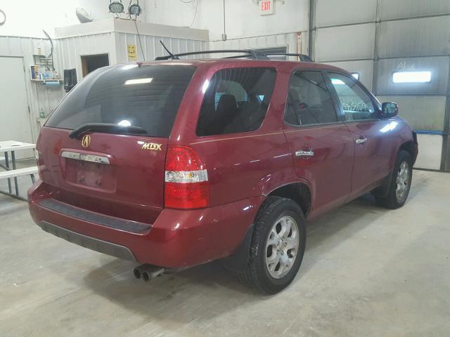 2HNYD18682H543014 - 2002 ACURA MDX BURGUNDY photo 4