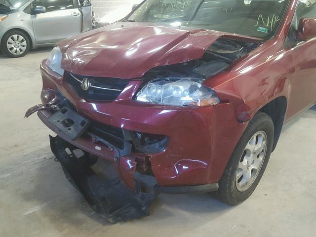 2HNYD18682H543014 - 2002 ACURA MDX BURGUNDY photo 9