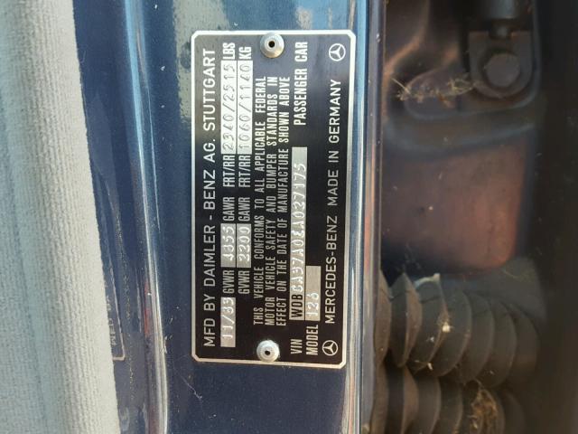 WDBCA37A0EA027175 - 1984 MERCEDES-BENZ ML 500 BLUE photo 10