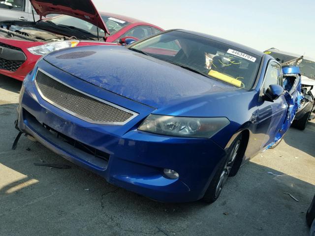 1HGCS22808A010511 - 2008 HONDA ACCORD EXL BLUE photo 2