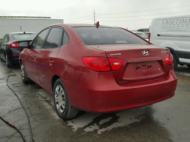 KMHDU46D59U710973 - 2009 HYUNDAI ELANTRA RED photo 3