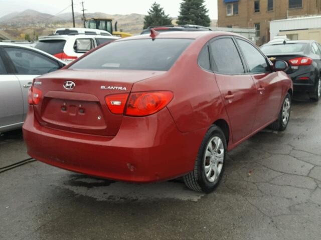 KMHDU46D59U710973 - 2009 HYUNDAI ELANTRA RED photo 4