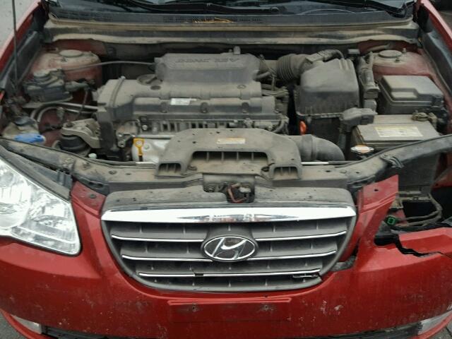 KMHDU46D59U710973 - 2009 HYUNDAI ELANTRA RED photo 7