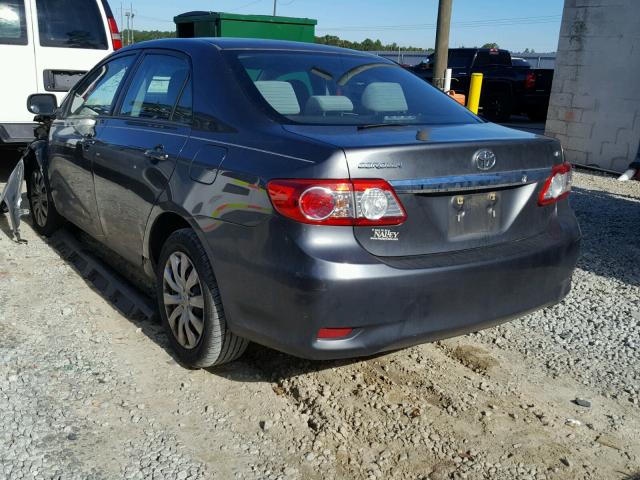 2T1BU4EE0CC820503 - 2012 TOYOTA COROLLA BA GRAY photo 3