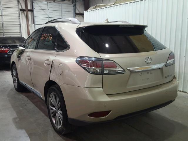 2T2ZK1BA4DC106858 - 2013 LEXUS RX 350 GOLD photo 3