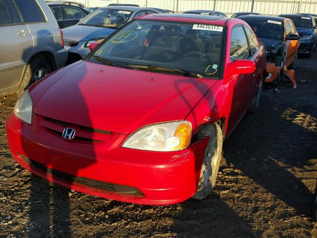 1HGEM22993L808322 - 2003 HONDA CIVIC EX RED photo 2