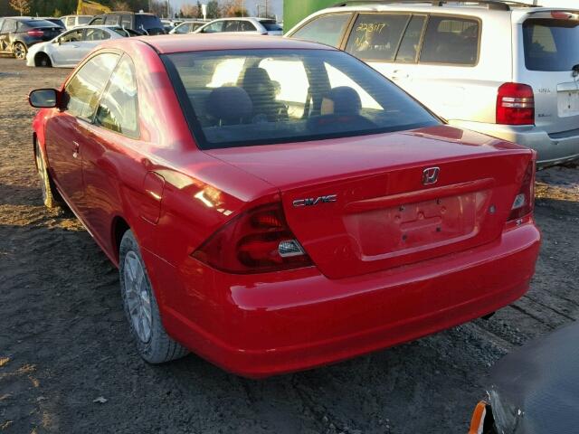 1HGEM22993L808322 - 2003 HONDA CIVIC EX RED photo 3