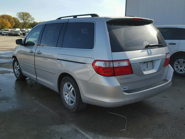 5FNRL38477B451316 - 2007 HONDA ODYSSEY EX SILVER photo 3