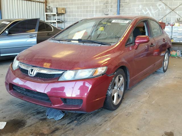 2HGFA16699H336555 - 2009 HONDA CIVIC RED photo 2