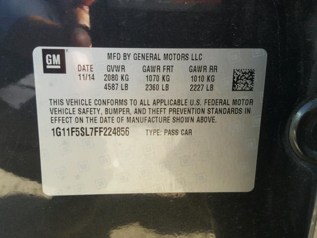 1G11F5SL7FF224856 - 2015 CHEVROLET MALIBU LTZ 石墨色 照片 10