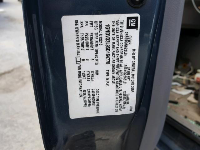 1GNDV33L95D164770 - 2005 CHEVROLET UPLANDER L 黑色 照片 10