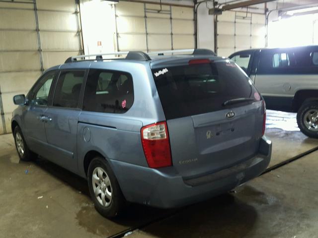 KNDMB233686222869 - 2008 KIA SEDONA EX BLUE photo 3