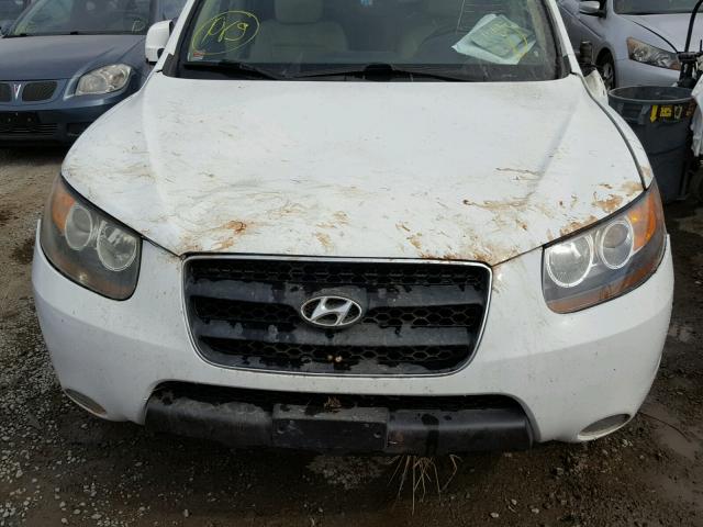 5NMSH73E77H001982 - 2007 HYUNDAI SANTA FE WHITE photo 9