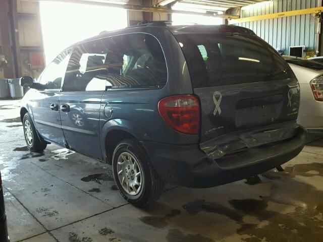 1C4GJ25392B520103 - 2002 CHRYSLER VOYAGER BLUE photo 3