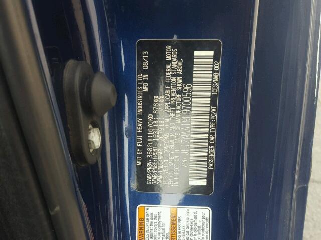 JF1ZNAA19E9700596 - 2014 TOYOTA SCION FR-S BLUE photo 10