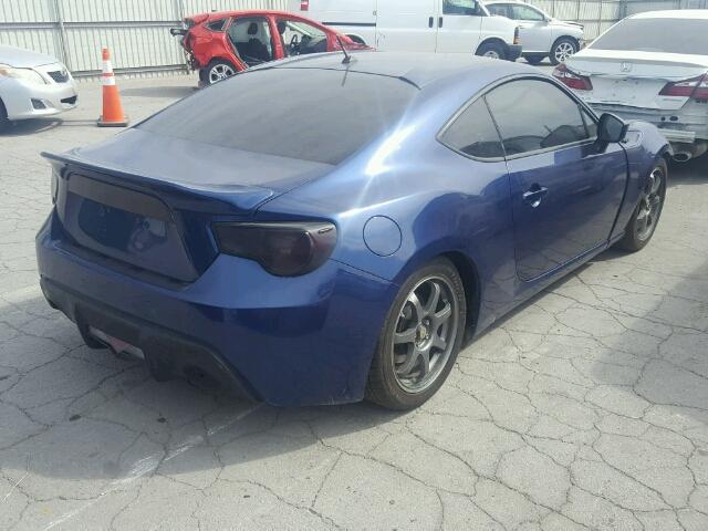 JF1ZNAA19E9700596 - 2014 TOYOTA SCION FR-S BLUE photo 4