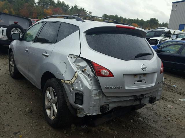 JN8AZ18W49W105468 - 2009 NISSAN MURANO SILVER photo 3