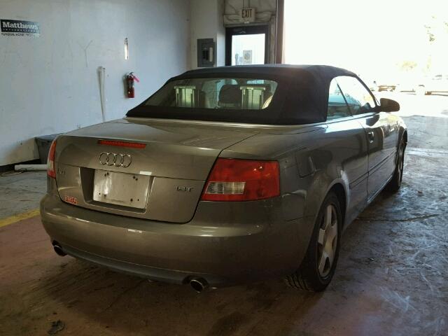 WAUAC48HX3K024650 - 2003 AUDI A4 1.8 CAB GRAY photo 4