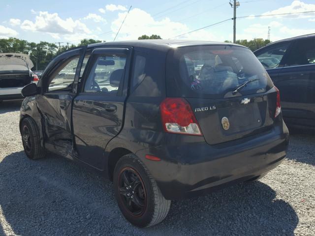 KL1TD66626B623785 - 2006 CHEVROLET AVEO BASE Қара фото 3