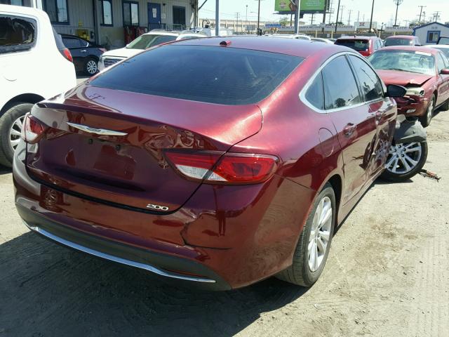 1C3CCCAB7FN718554 - 2015 CHRYSLER 200 LIMITE BURGUNDY photo 4