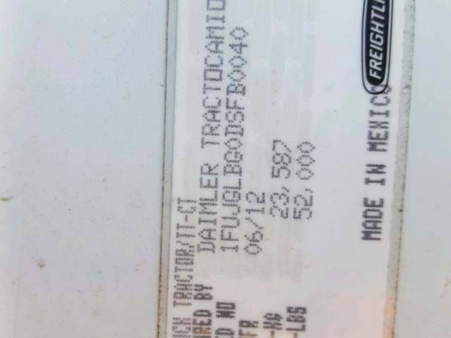 1FUJGLBG0DSFB0040 - 2013 FREIGHTLINER CASCADIA 1 WHITE photo 10