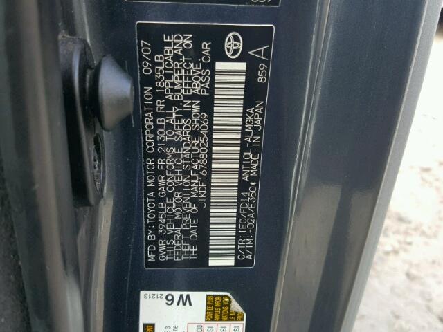 JTKDE167880254069 - 2008 TOYOTA SCION TC 石墨色 照片 10