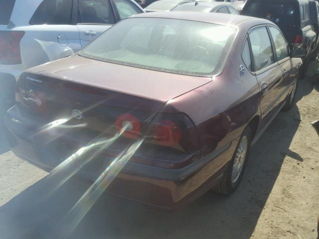 2G1WF55E229293556 - 2002 CHEVROLET IMPALA RED photo 4