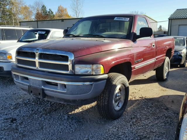 1B7HF16YX1S704927 - 2001 DODGE RAM 1500 RED photo 2