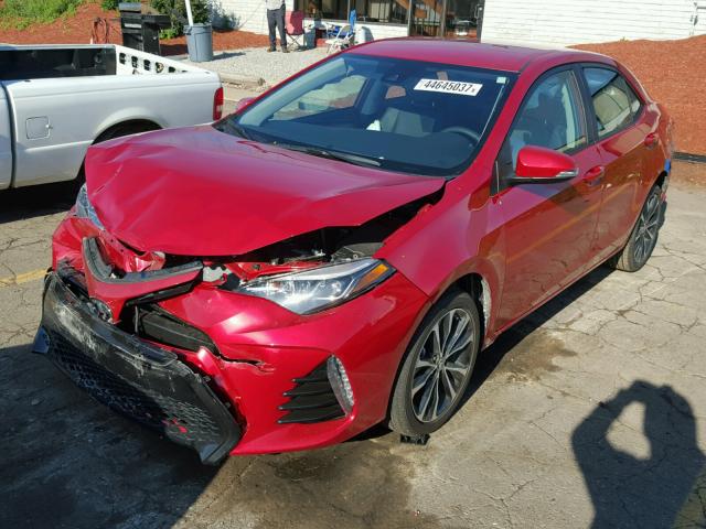 2T1BURHE9HC853905 - 2017 TOYOTA COROLLA RED photo 2