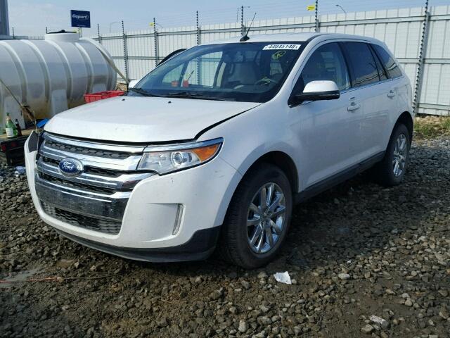 2FMDK4KC1EBA85023 - 2014 FORD EDGE LIMIT WHITE photo 2