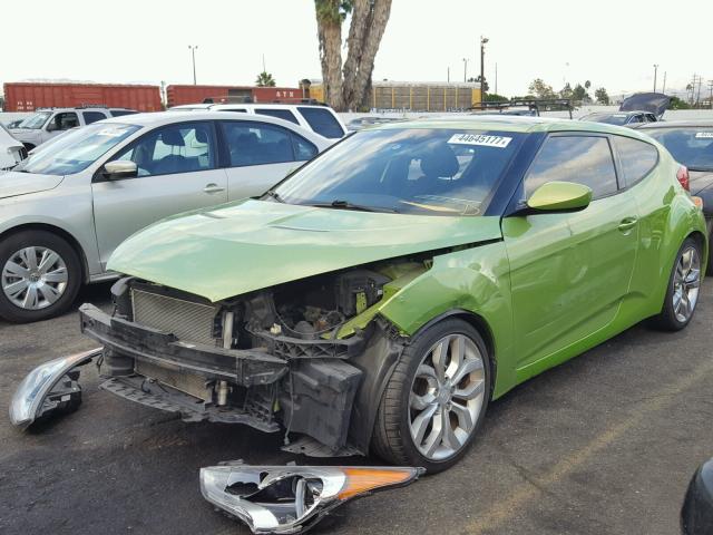 KMHTC6AD1CU026379 - 2012 HYUNDAI VELOSTER B GREEN photo 2