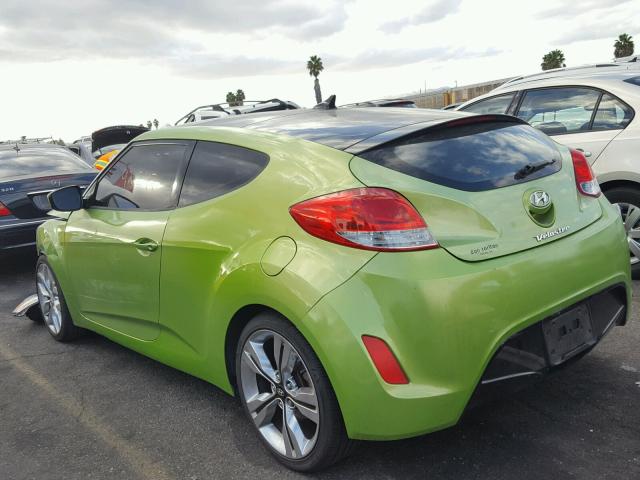 KMHTC6AD1CU026379 - 2012 HYUNDAI VELOSTER B GREEN photo 3