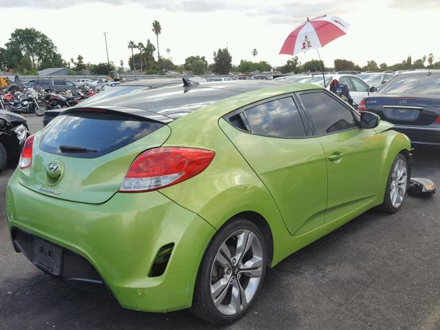 KMHTC6AD1CU026379 - 2012 HYUNDAI VELOSTER B GREEN photo 4