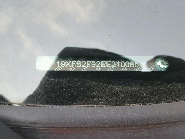 19XFB2F92EE210085 - 2014 HONDA CIVIC EXL GRAY photo 10