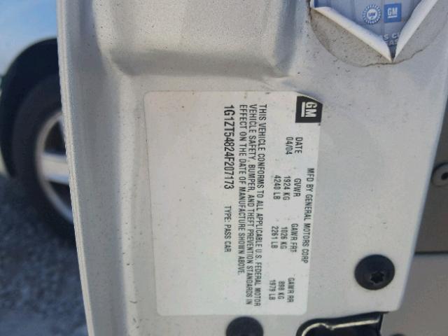 1G1ZT54824F207173 - 2004 CHEVROLET MALIBU LS 银色 照片 10