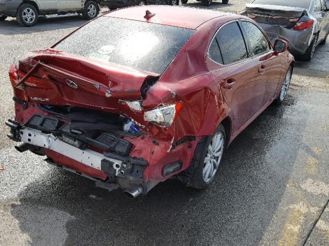 JTHCK262082025054 - 2008 LEXUS IS 250 RED photo 4